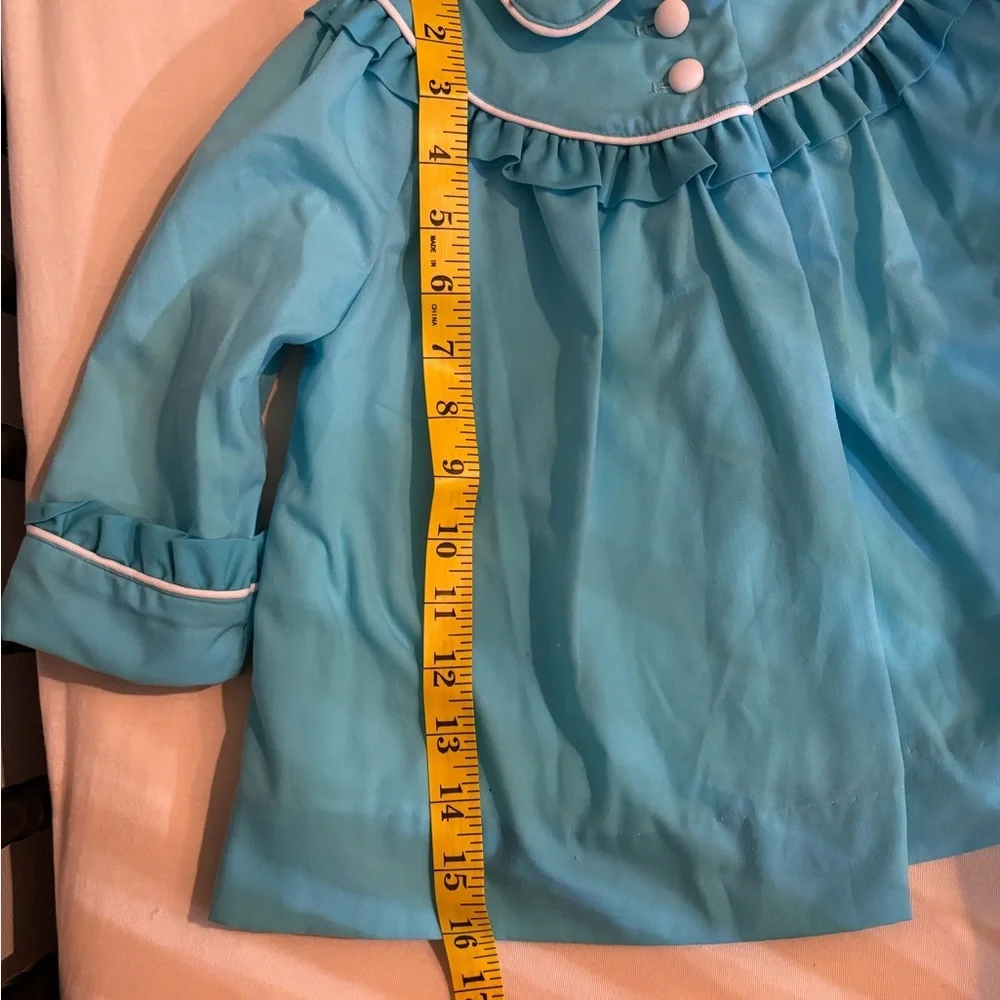 Vintage 1970s Baby Dress & Bonnet Set | Made in USA peterpan collo